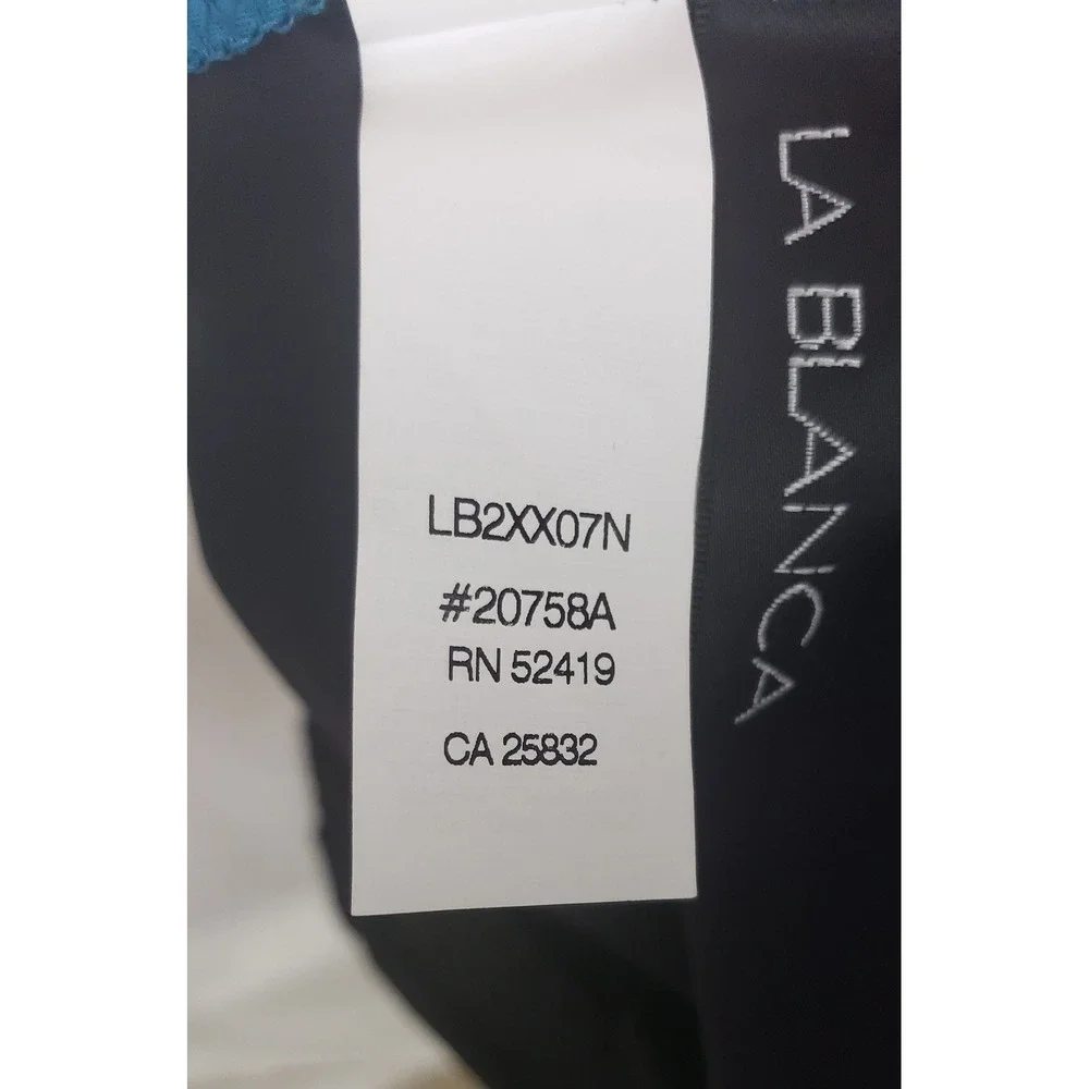 La Blanca Teal Blue Strappy Cage Back One Piece Swimsuit 6 Beach Resortwear‎
